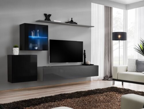 Switch XV wall cabinet, black/graphite, ASM