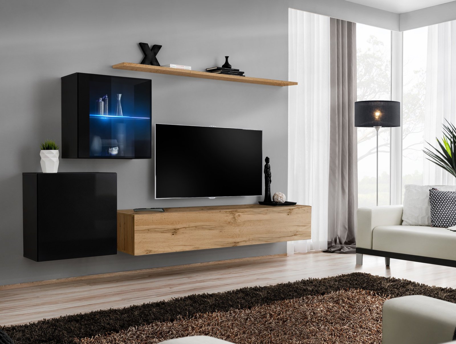 Switch XV wall cabinet, black/wotan SW15 ASM