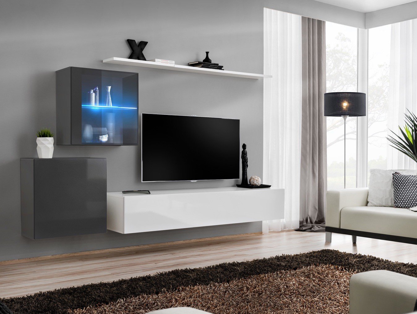 Wall cabinet "Switch XV" graphite/white ASM
