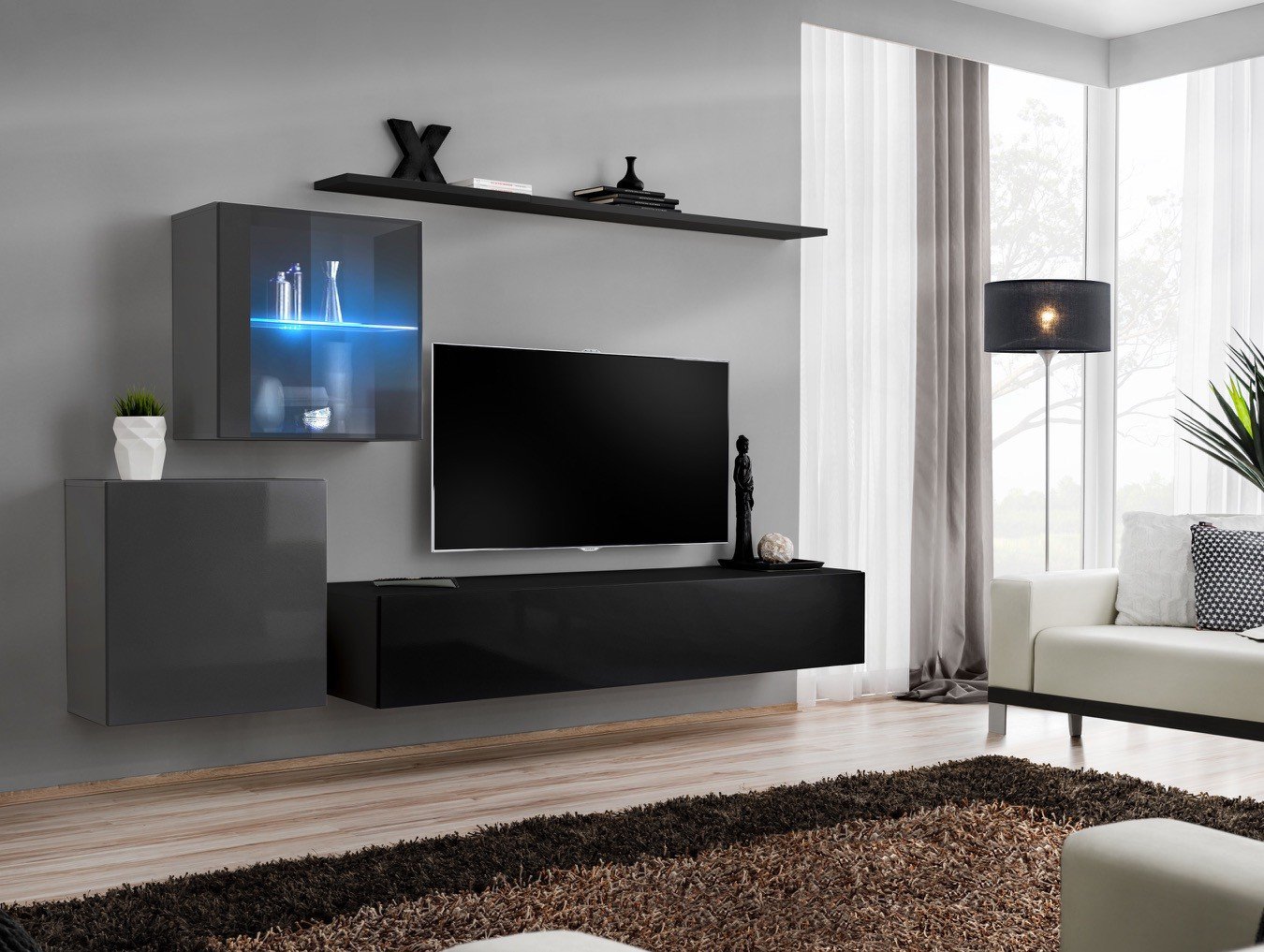 Wall cabinet "Switch XV" graphite/black ASM