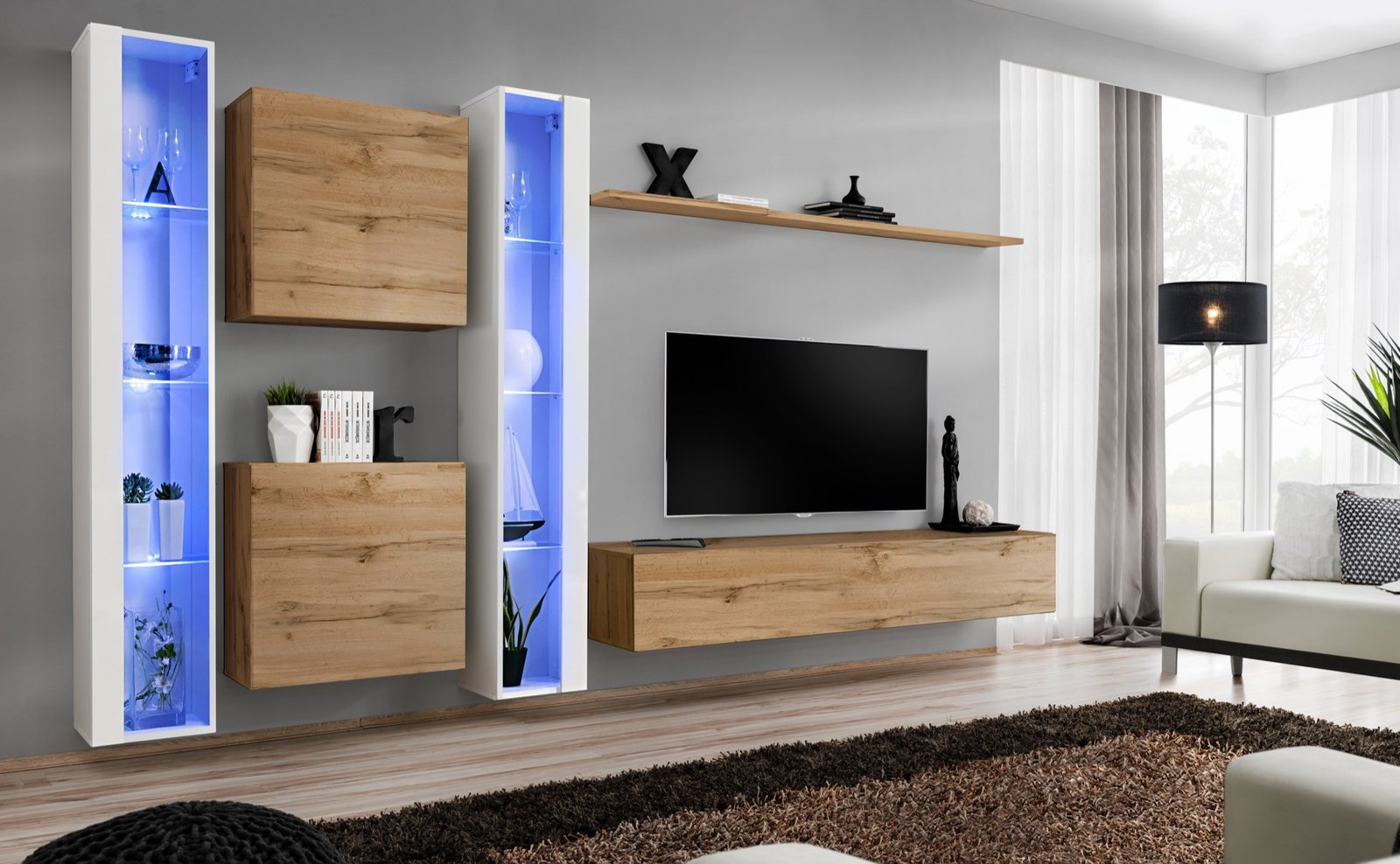 Wall cabinet "Switch XVI", white/wotan SW16 ASM