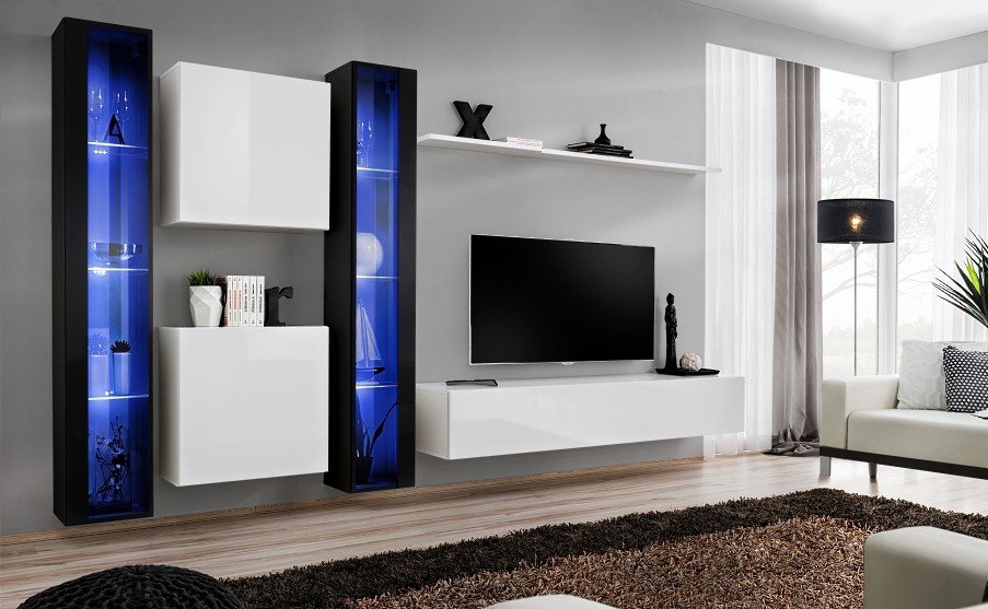 Wall cabinet "Switch XVI", black/white ASM