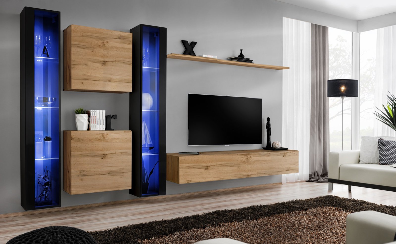 SWITCH XVI wall unit black/wotan SW16 ASM