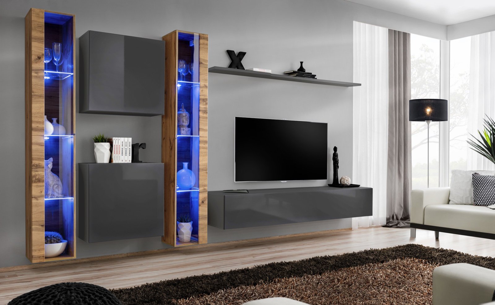 Wall cabinet "Switch XVI" with graphite and Wotan ASM coating