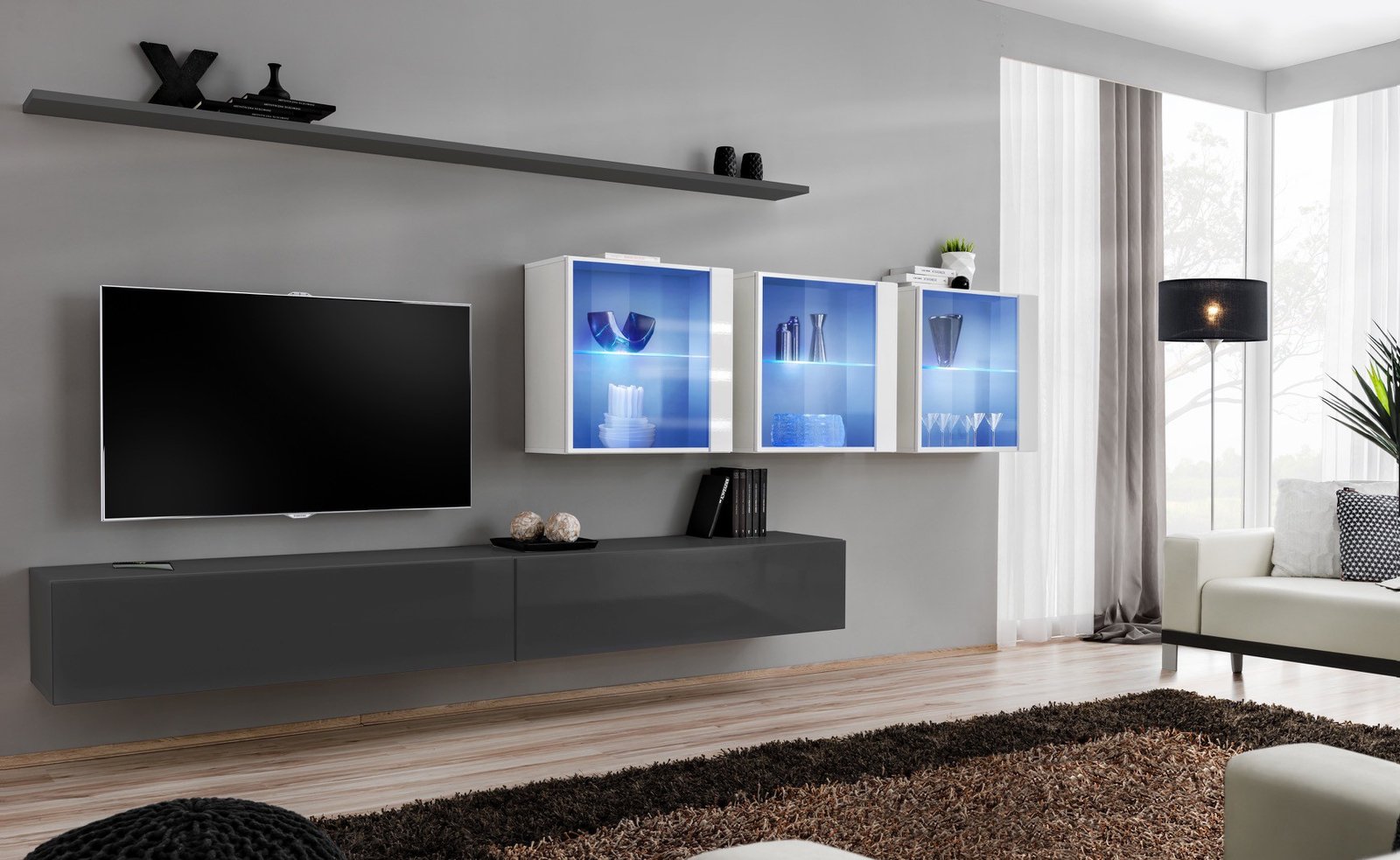 SWITCH XVII wall cabinet graphite/white ASM