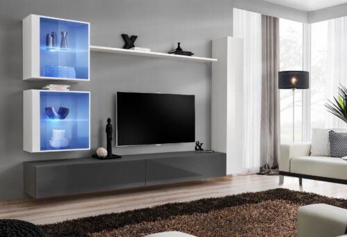 Wall cabinet “Switch XVIII”, white/graphite, ASM