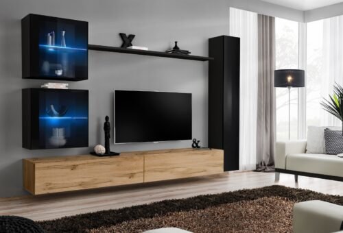 Wall cabinet “Switch XVIII”, black/wotan SW18 ASM