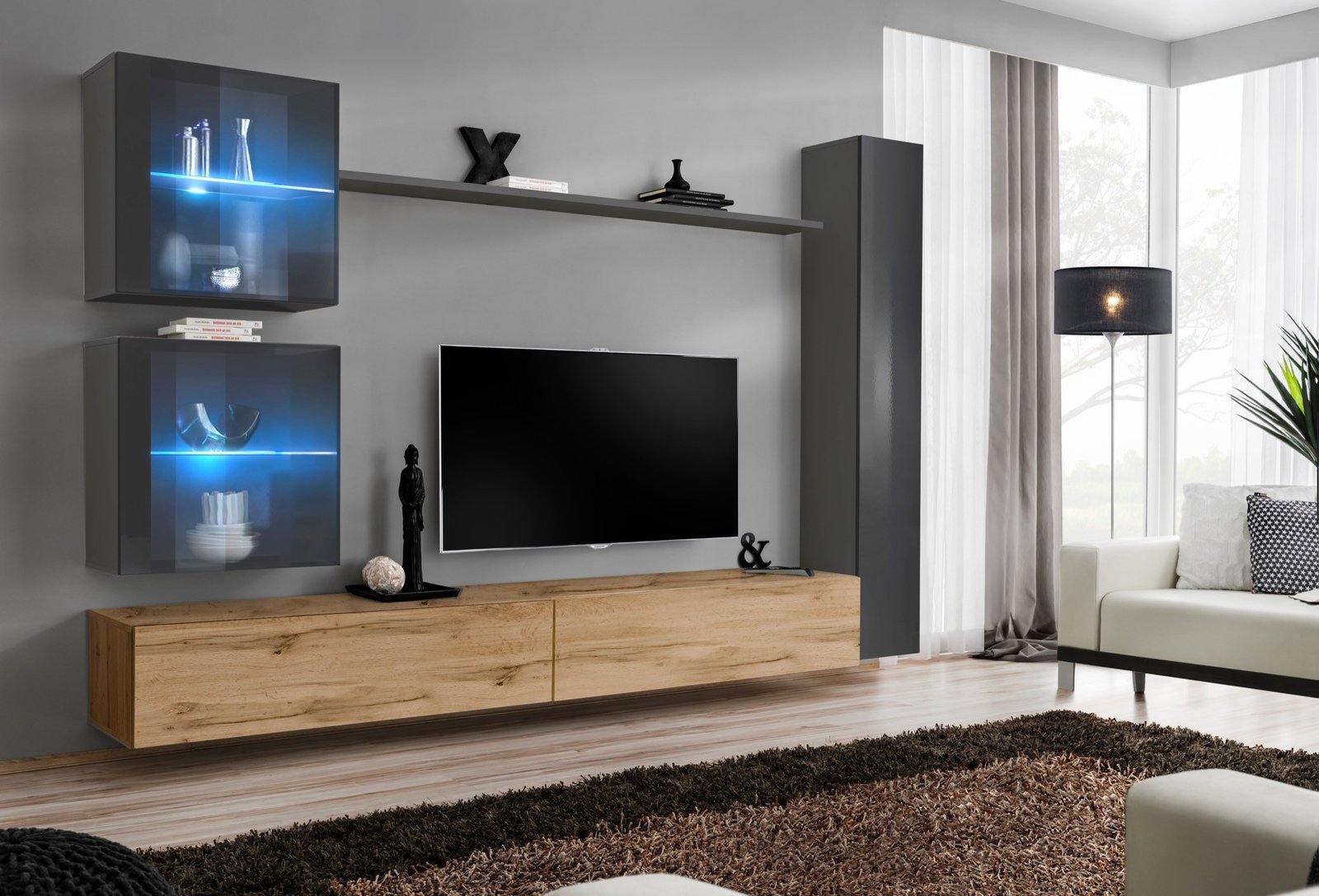 SWITCH XVIII wall-mounted graphite/Wotano SW18 ASM