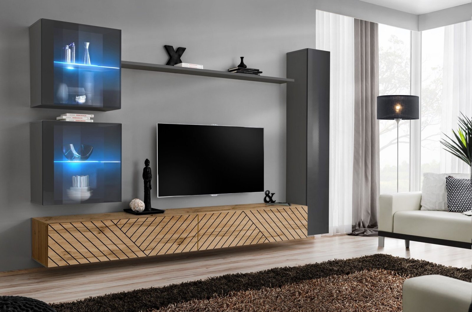 SWITCH XVIII wall unit graphite/Wotan ASM