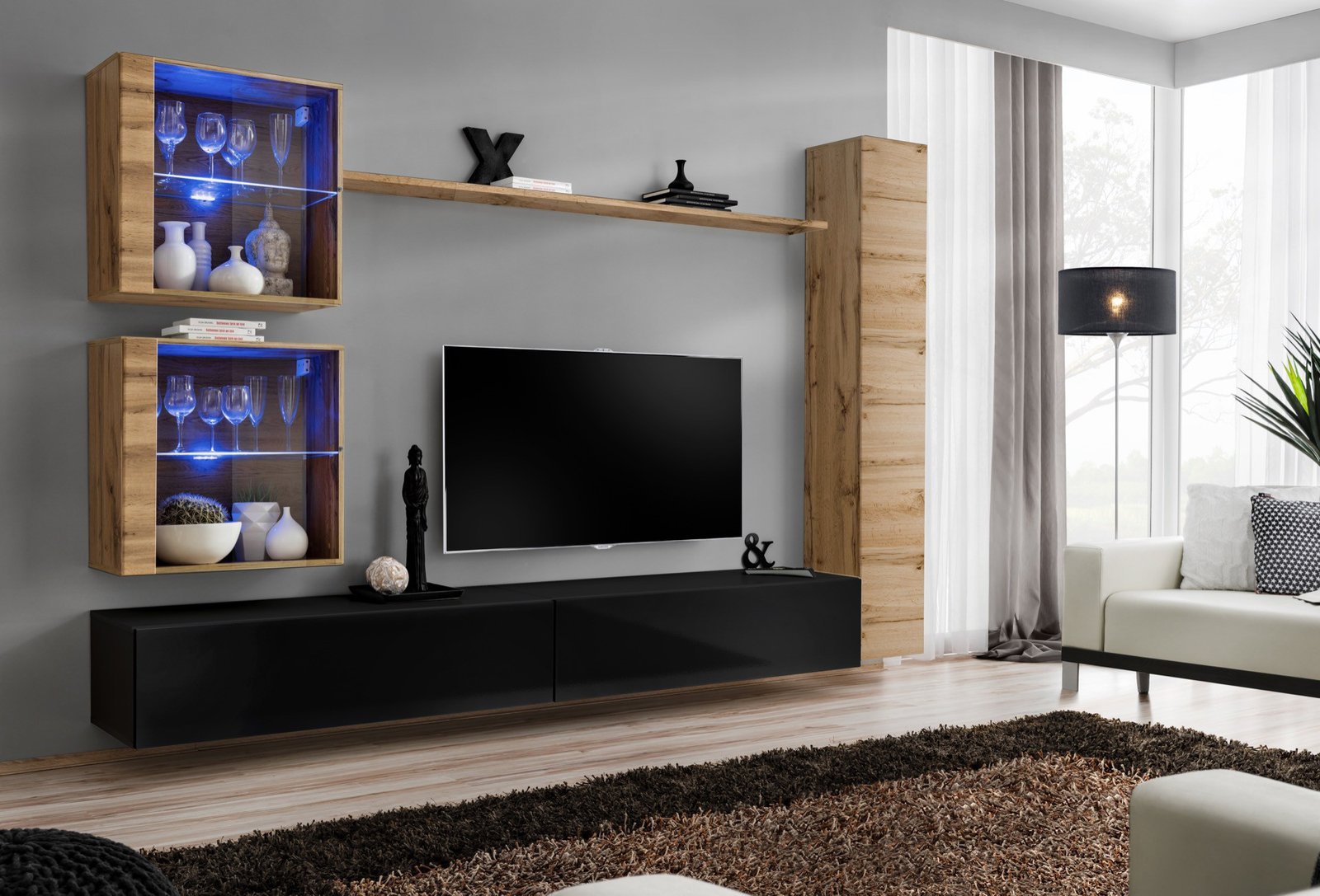 Wall cabinet "Switch XVIII", wotan/black ASM