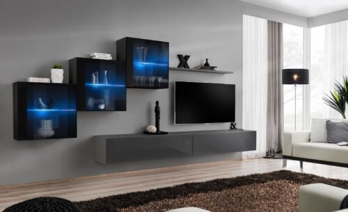 Switch XX wall cabinet, black/graphite, ASM