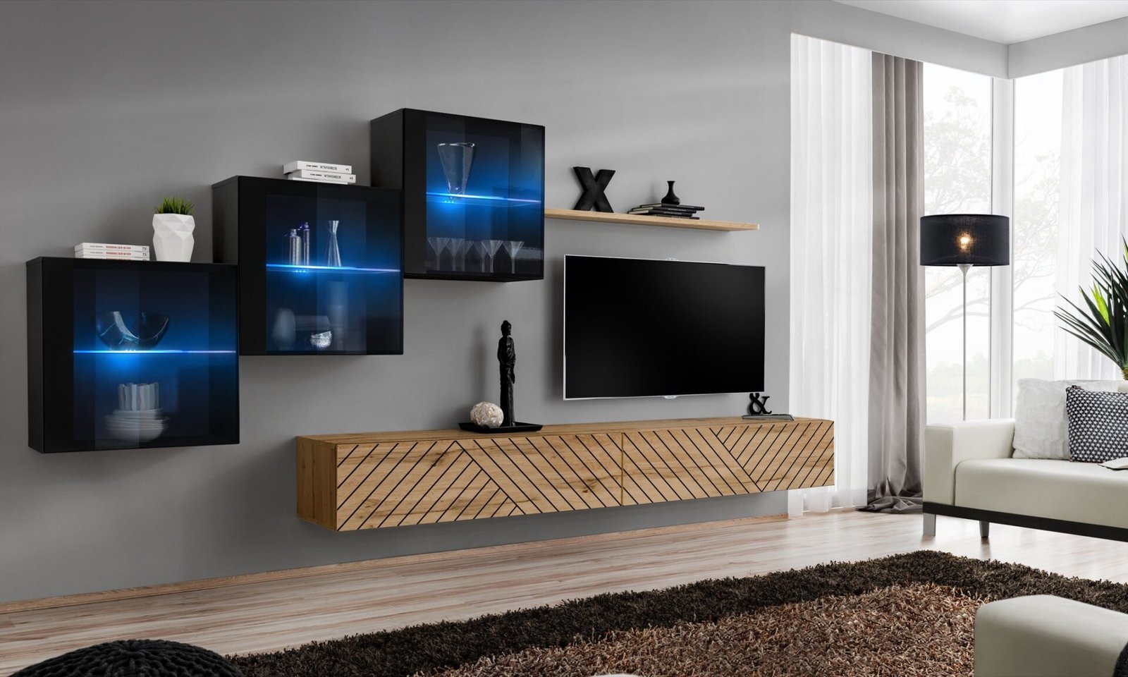 Switch XX wall cabinet, black/wotan ASM
