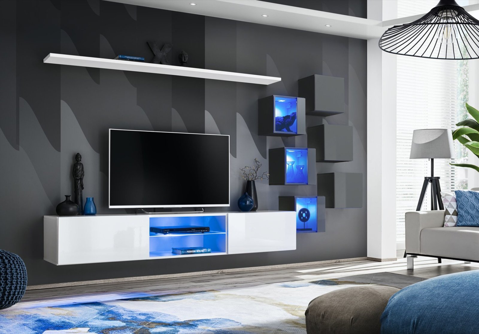 Wall cabinet "Switch XXI", white/graphite, ASM