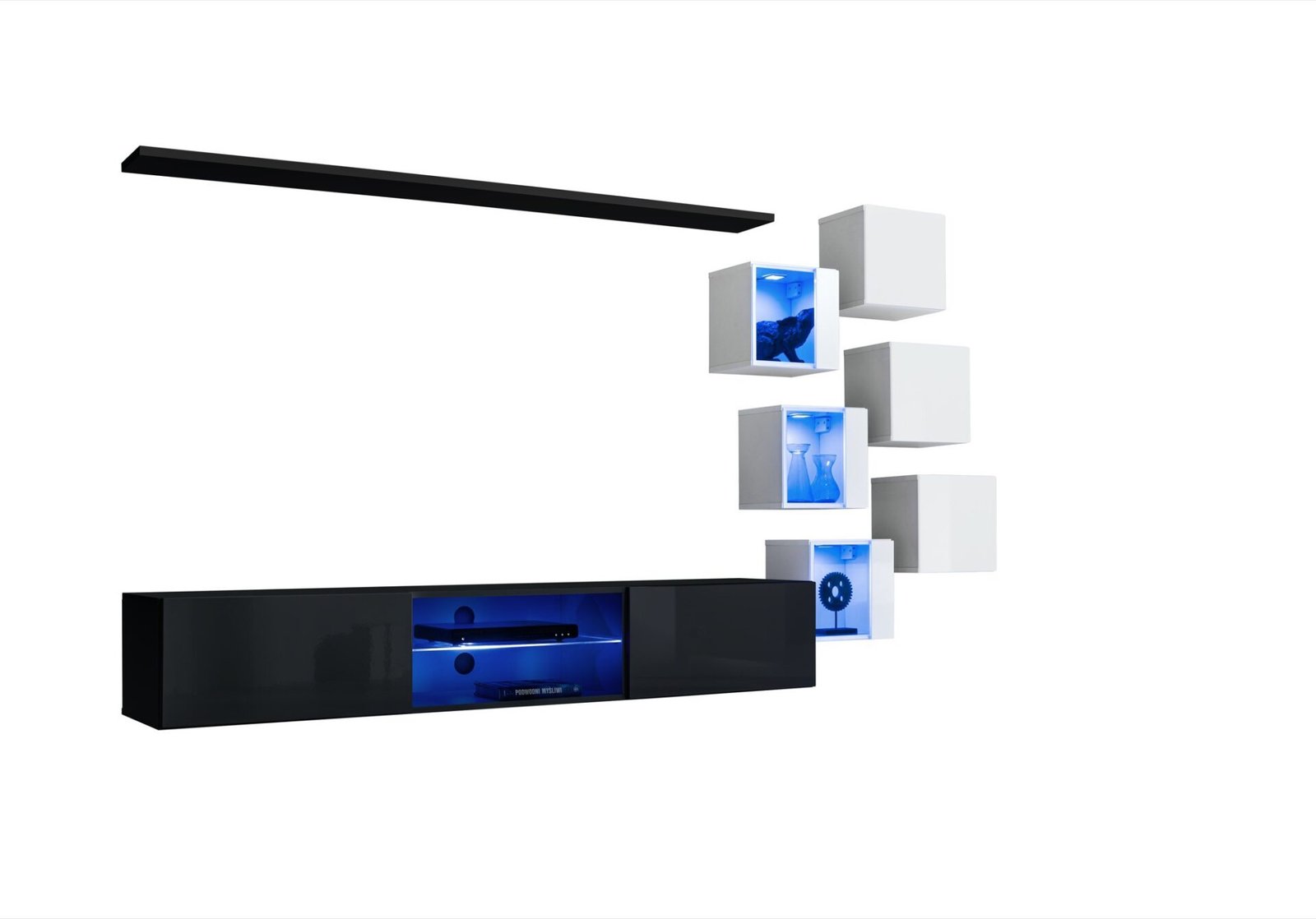 Wall cabinet "Switch XXI", black/white ASM - Image 2