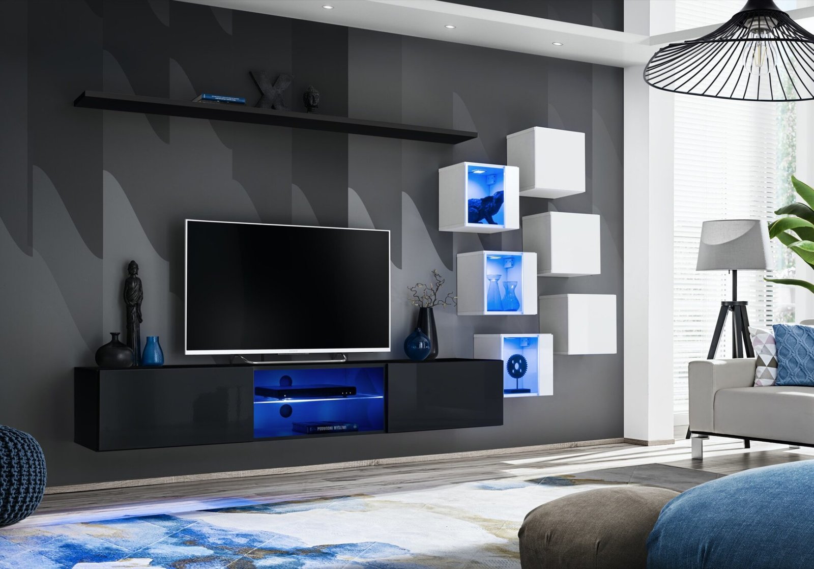 Wall cabinet "Switch XXI", black/white ASM