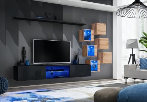 Wall cabinet “Switch XXI”, black/wotan ASM