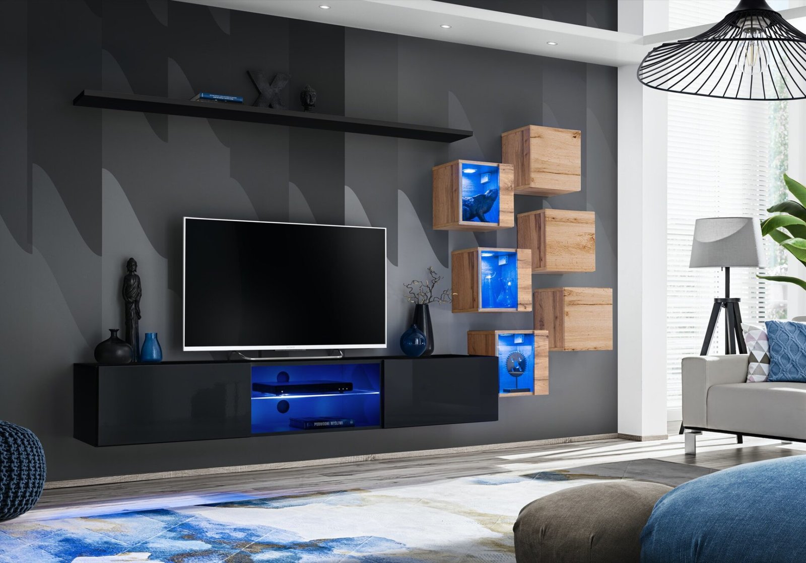 Wall cabinet "Switch XXI", black/wotan ASM