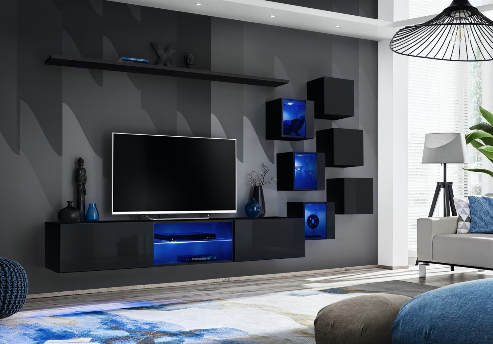Wall cabinet "Switch XXI", black ASM