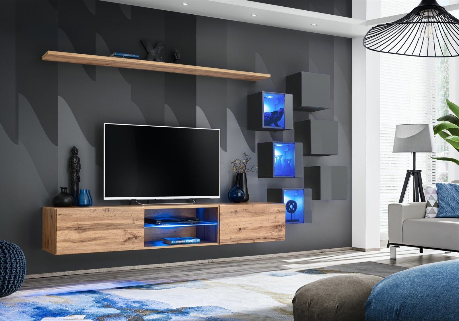 Wall cabinet "Switch XXI" with wotan/graphite ASM
