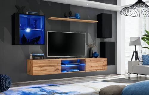 Wall cabinet “Switch XXIII”, black/wotan ASM