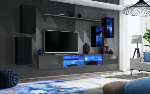 Switch XXV wall cabinet, black/graphite, ASM