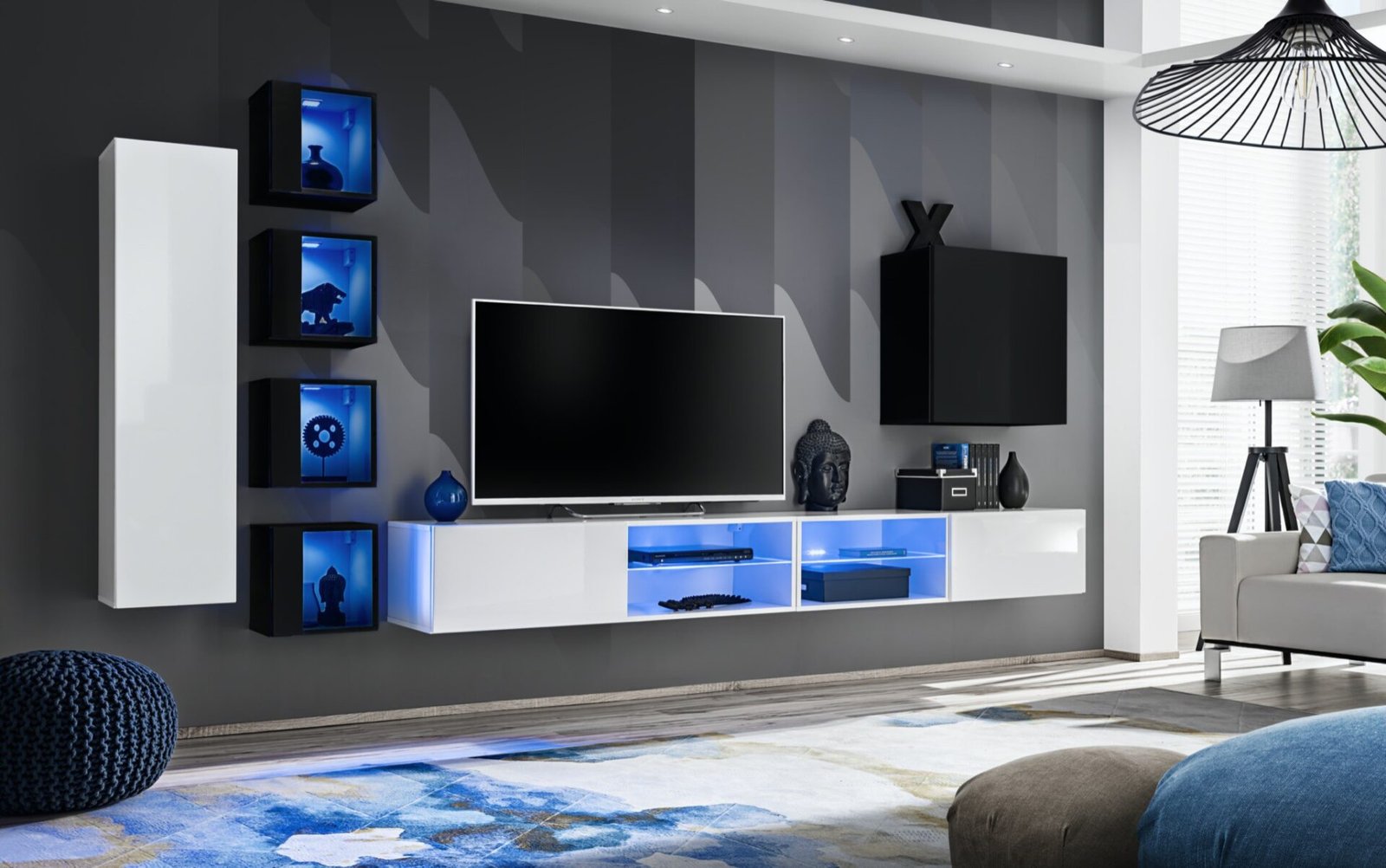 XXVI wall cabinet, white/black ASM