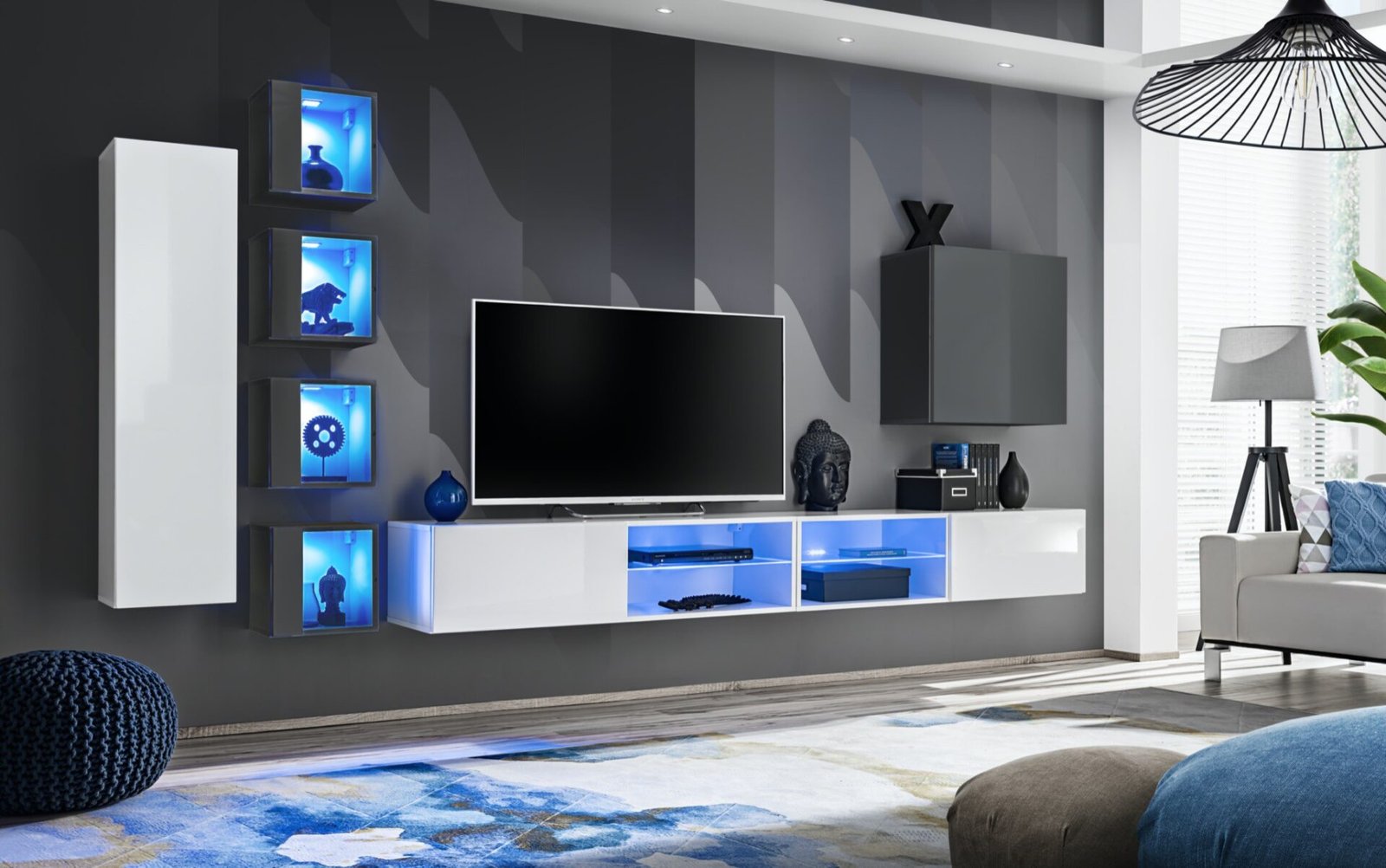 XXVI wall cabinet, white/graphite, ASM
