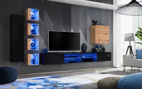 Switch XXVI wall cabinet, black/wotan ASM