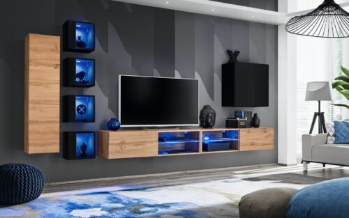 Wall cabinet “Switch XXVI”, wotan/black ASM