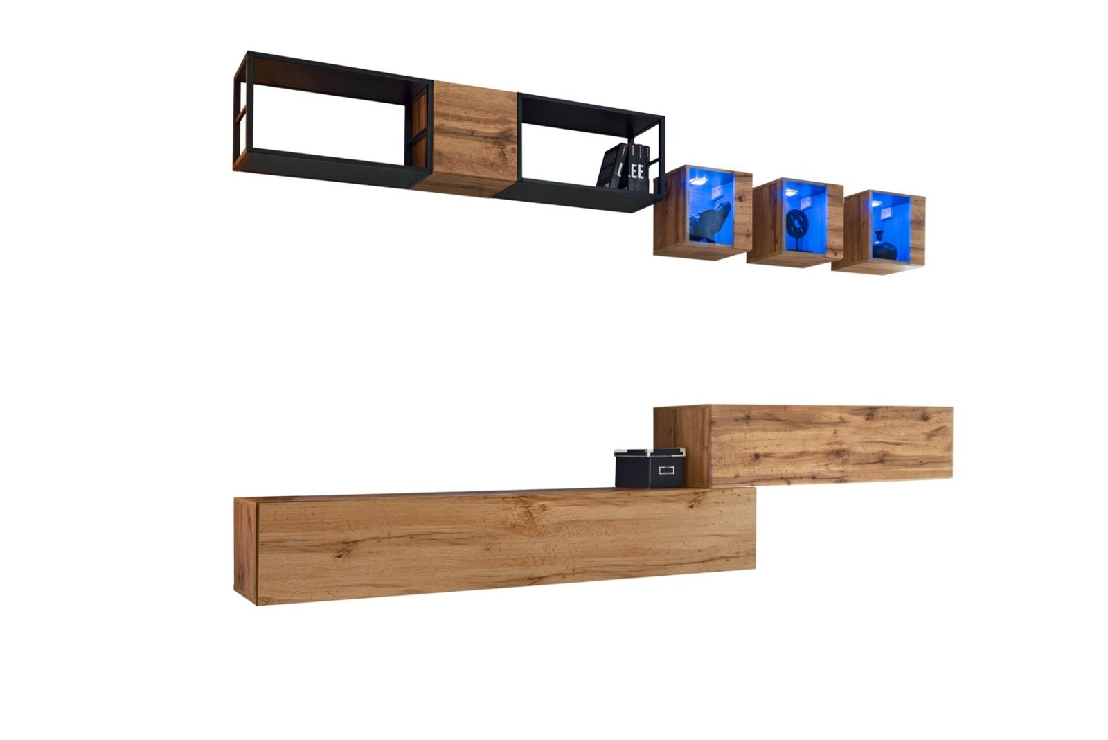 Wall cabinet with metal shelf Switch Met III wotan/black ASM - Image 2