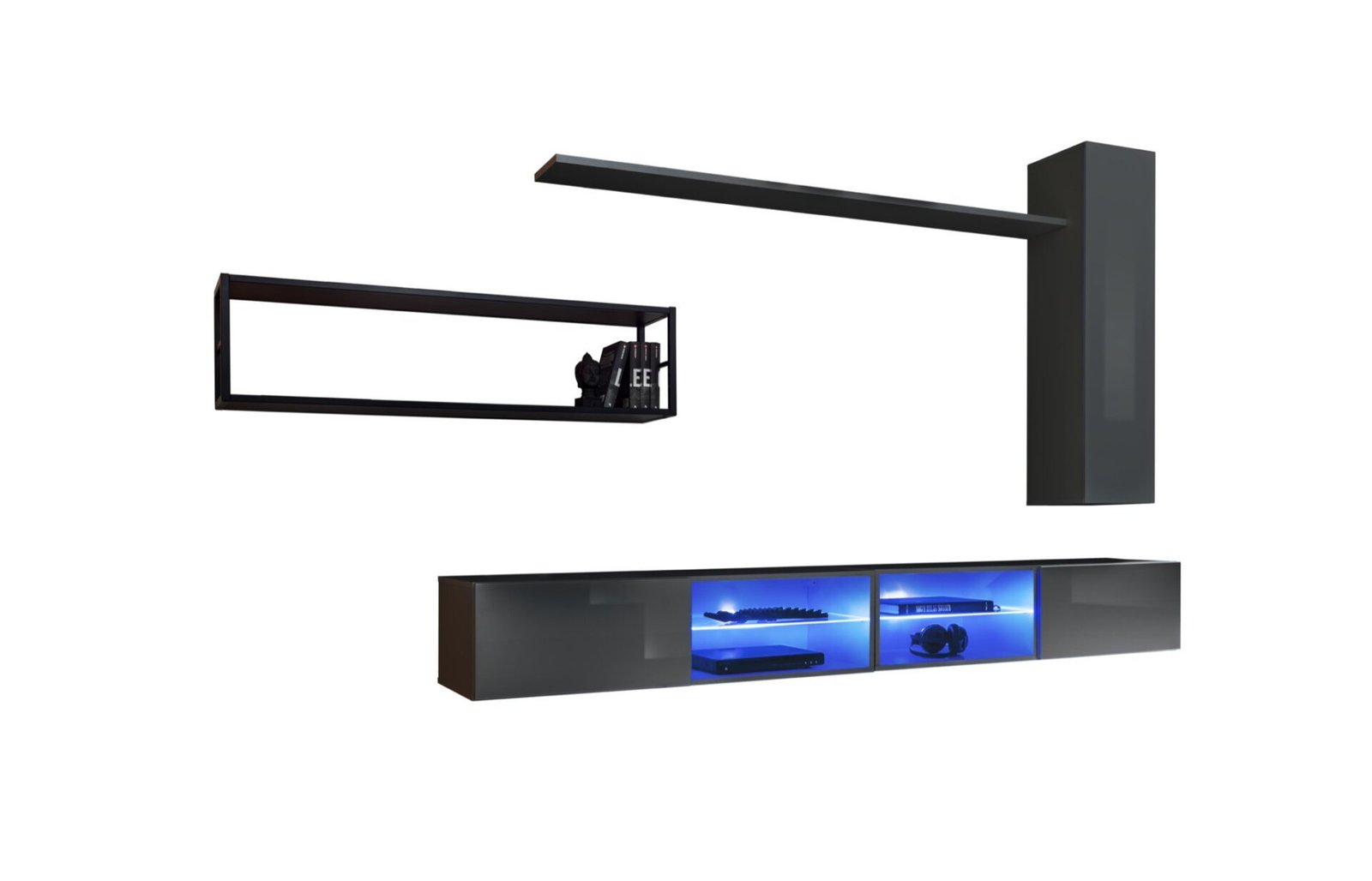 Wall cabinet with metal shelf Switch Met IV graphite/black ASM - Image 2