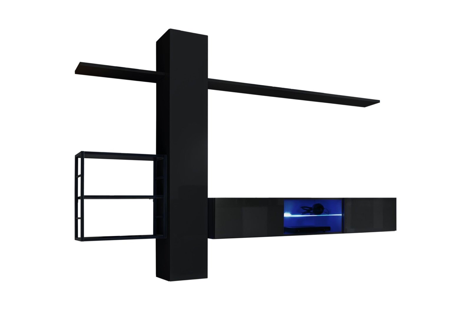Wall cabinet with metal shelf Switch Met V black ASM - Image 2