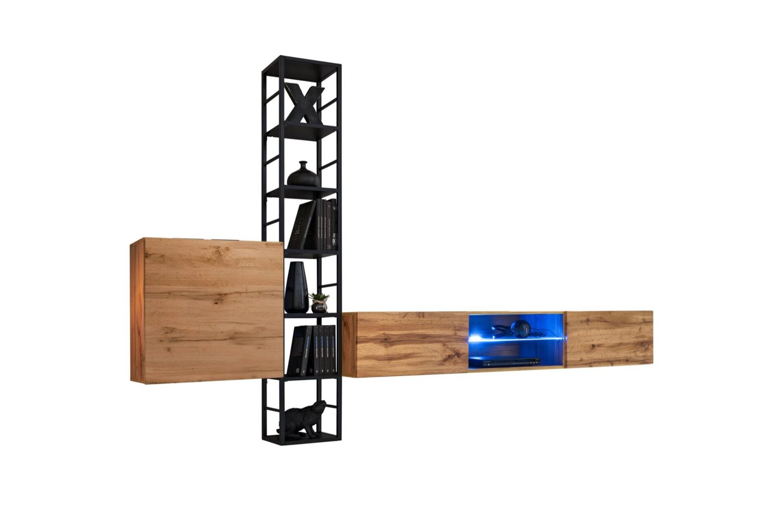 Wall cabinet with metal shelf Switch Met VI wtn/black ASM - Image 2