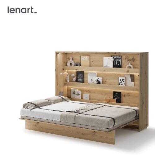 BED CONCEPT BC-04 – horizontal wall bed 140 – oak imitation FAST DELIVERY