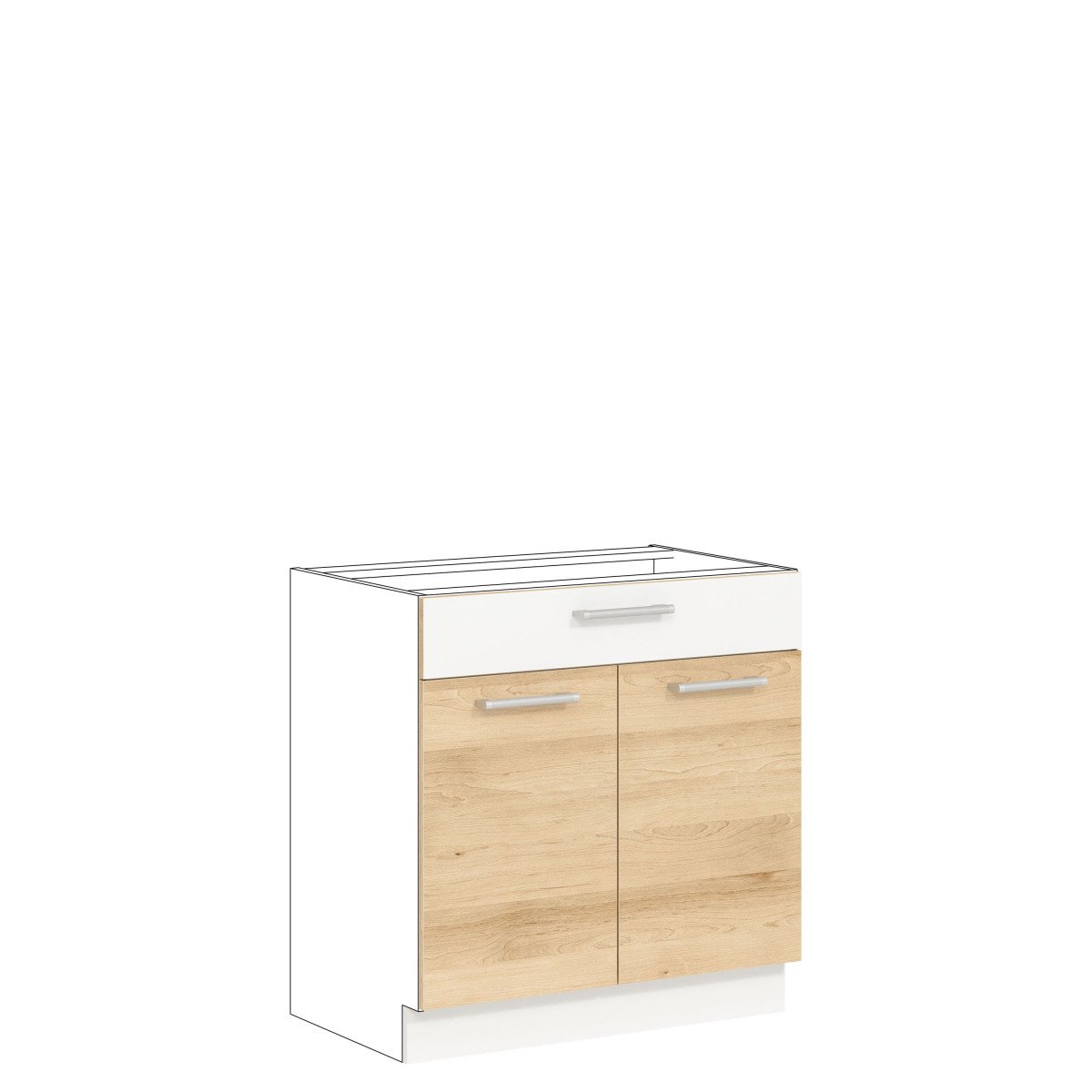 MODENA MD20|D80S1 FRONT PANEL BEECH / WHITE GLOSS
