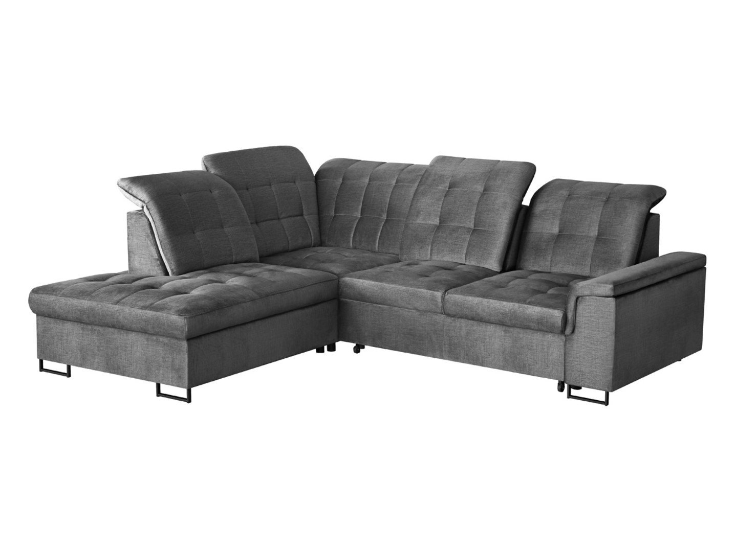Aragon left corner sofa with adjustable headrest and seat, gray - Image 5