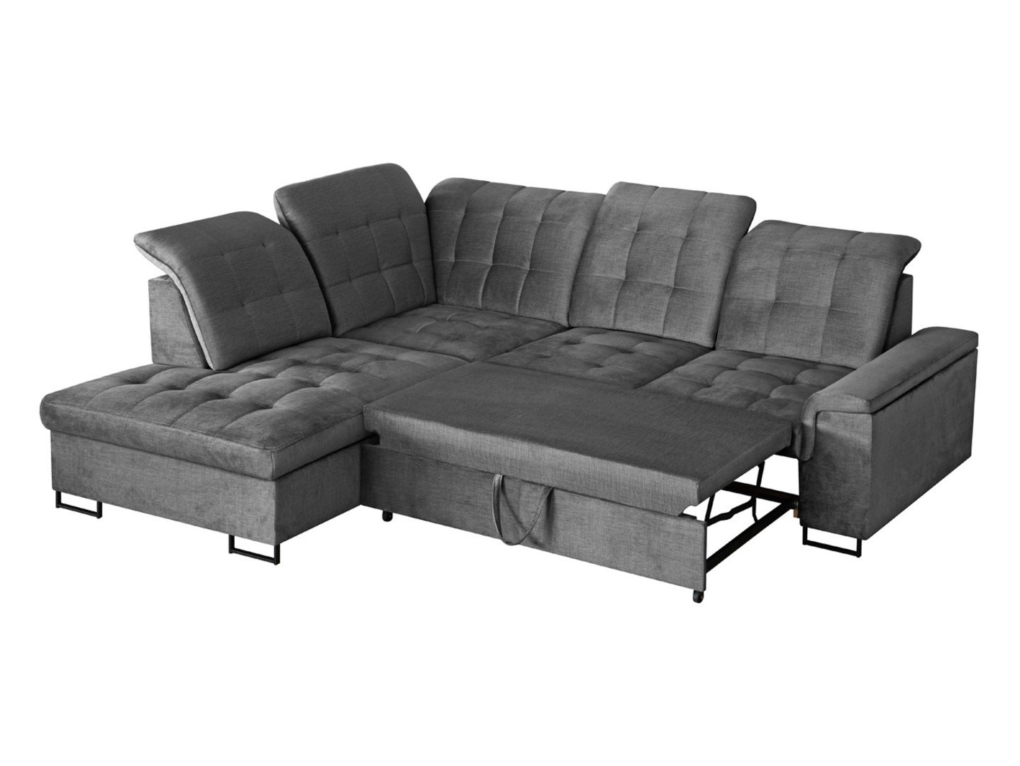 Aragon left corner sofa with adjustable headrest and seat, gray - Image 7