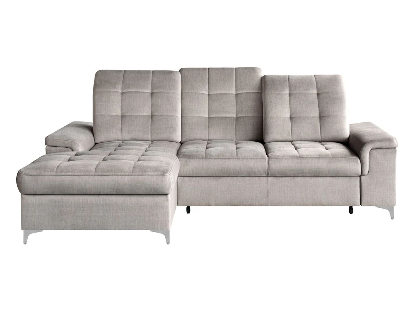 Ariado left-hand corner sofa with storage and adjustable backrest, beige velvet - Image 6