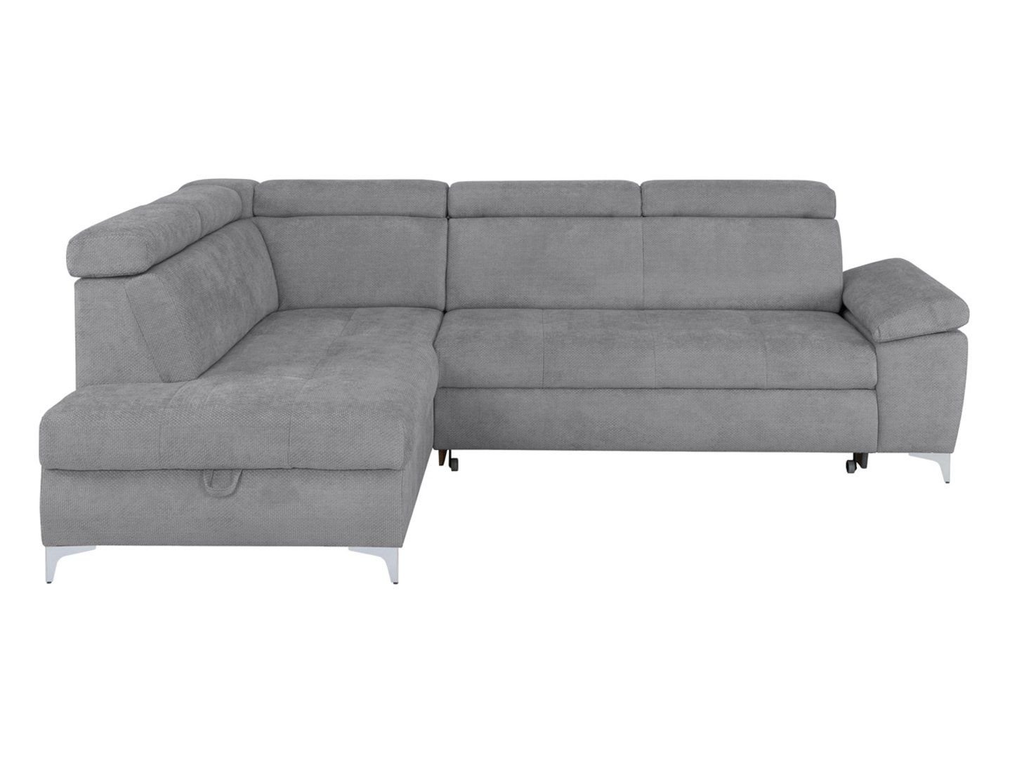 RAUL left-hand corner sofa, extendable, with storage compartment, gray - Image 4