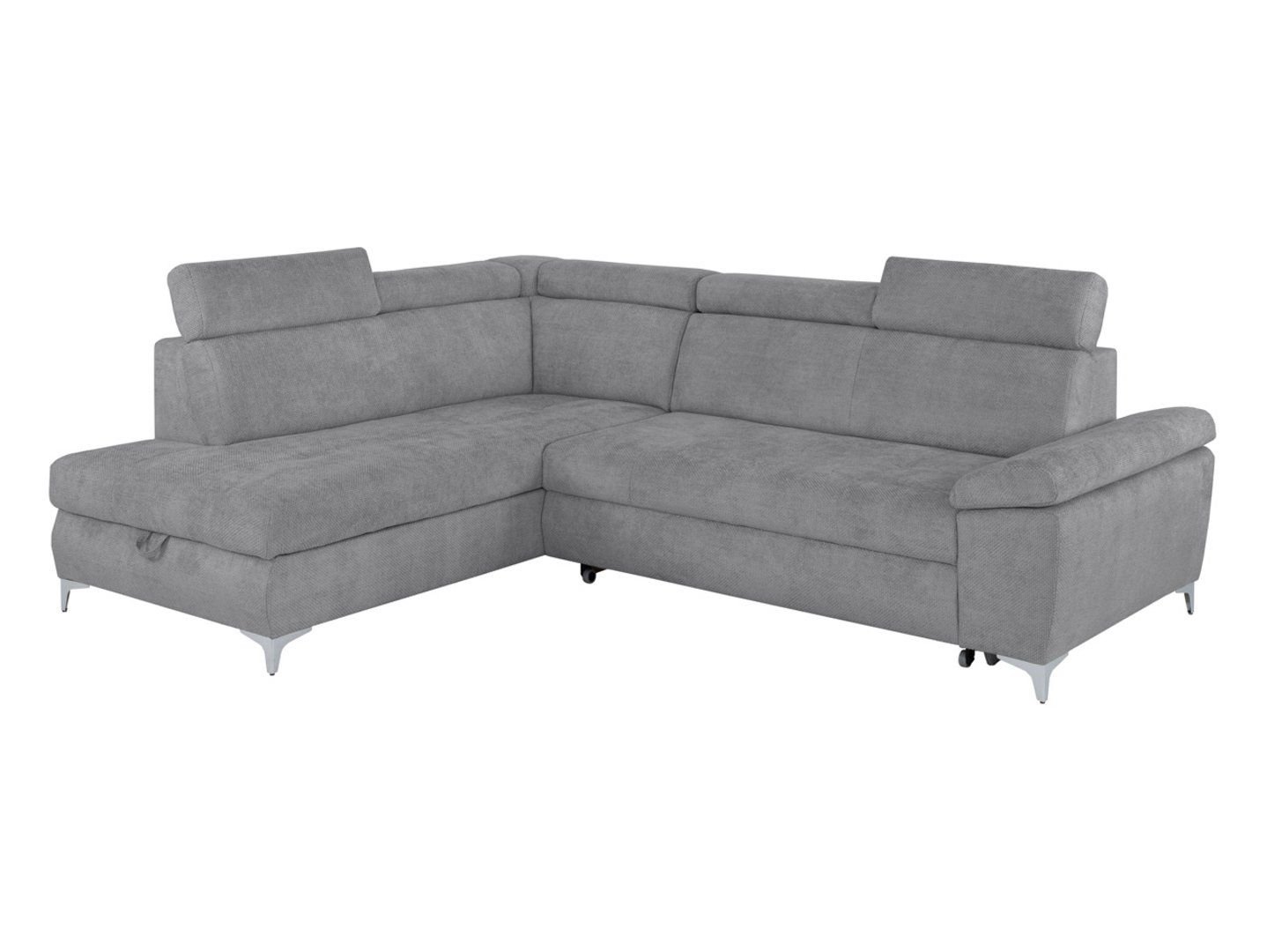 RAUL left-hand corner sofa, extendable, with storage compartment, gray - Image 5