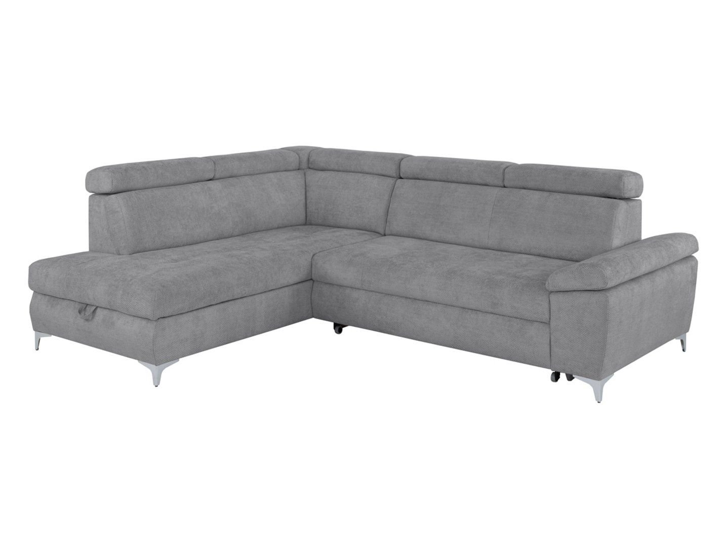 RAUL left-hand corner sofa, extendable, with storage compartment, gray - Image 2