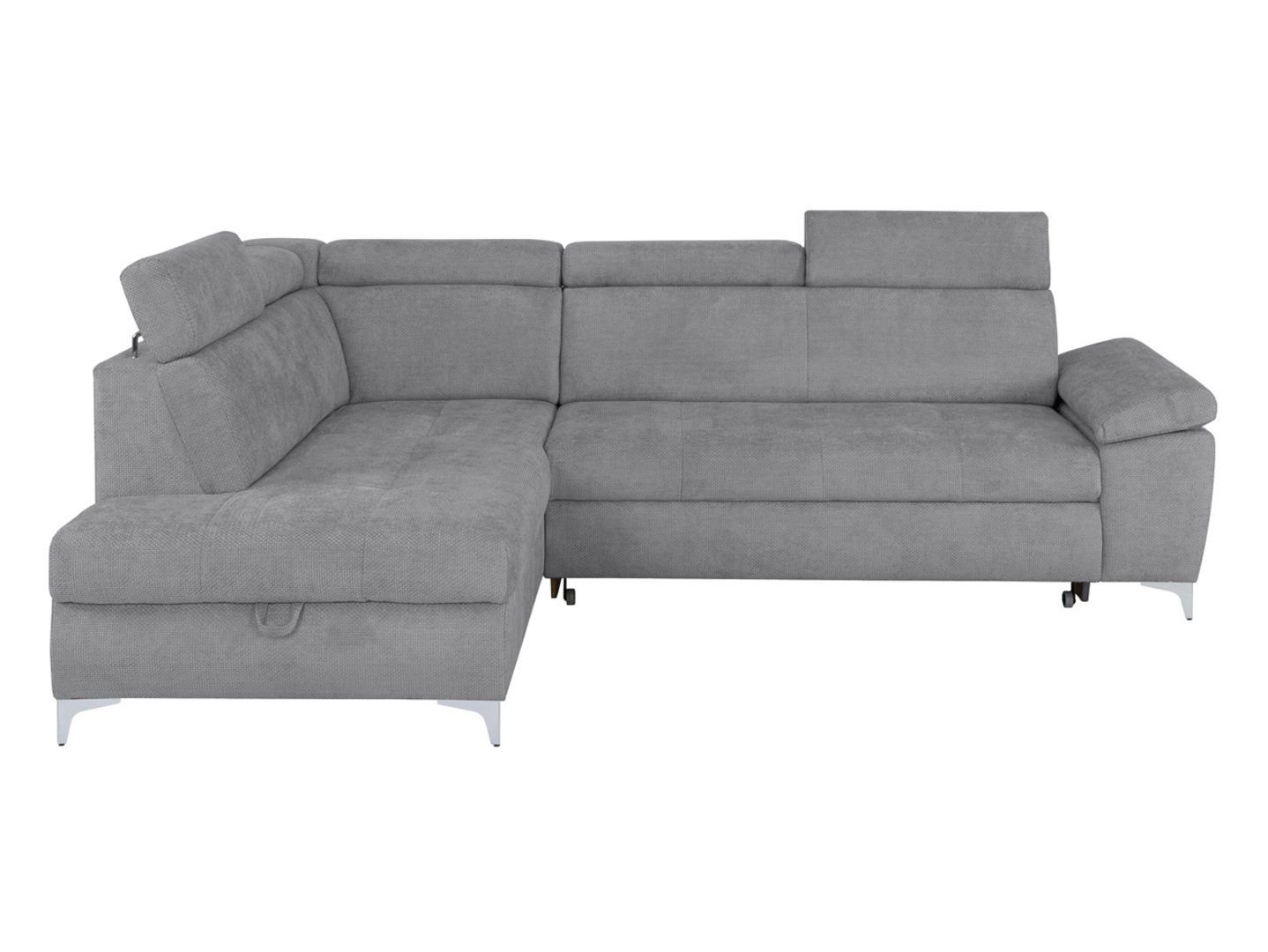 RAUL left-hand corner sofa, extendable, with storage compartment, gray - Image 3