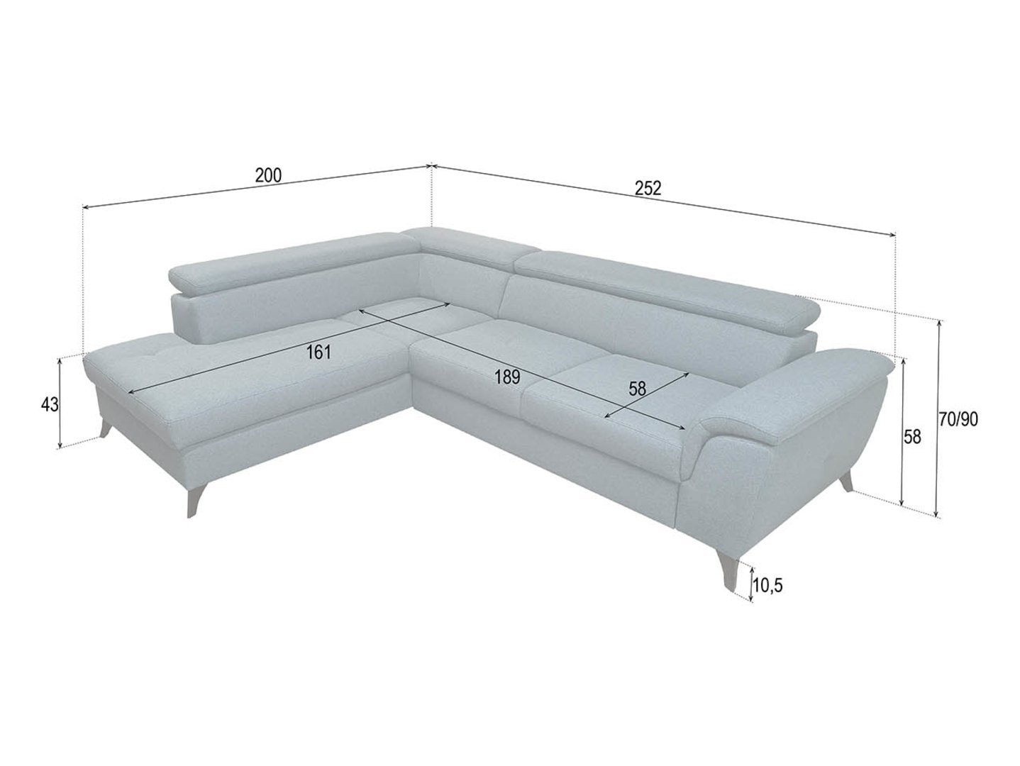 Folding corner sofa with box on the left side Aldeia Barell 04 beige - Image 3