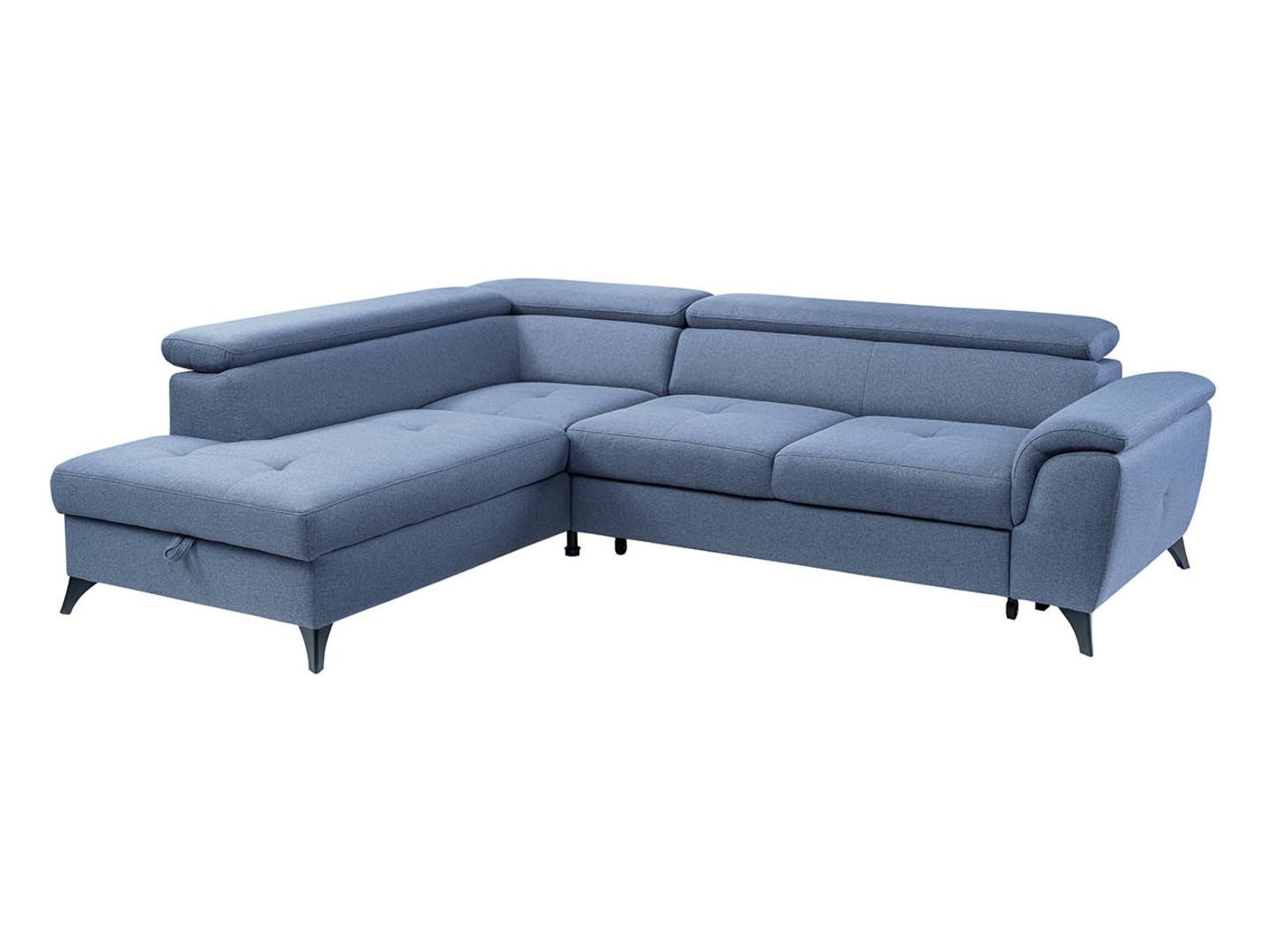 Folding corner sofa with box on the left Aldeia Barell 74 blue