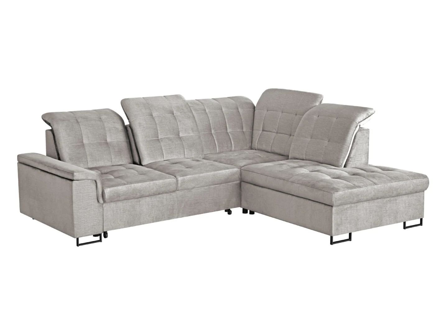 Right-hand corner sofa "Aragon", foldable, with height-adjustable headrest and seat, beige - Image 5
