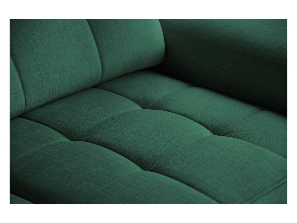 Ariado right-hand corner sofa, extendable, with compartment and adjustable backrest, green velvet