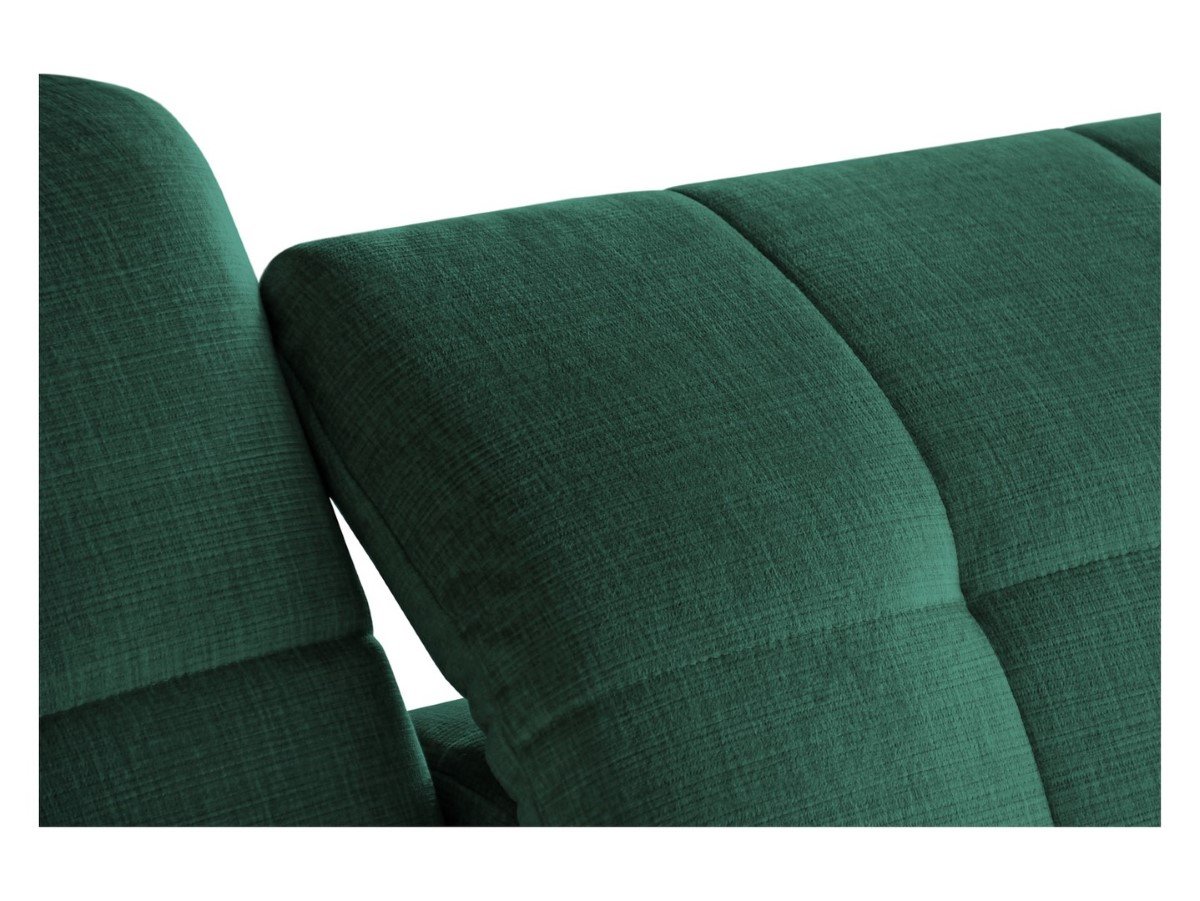 Ariado right-hand corner sofa, extendable, with compartment and adjustable backrest, green velvet - Image 2
