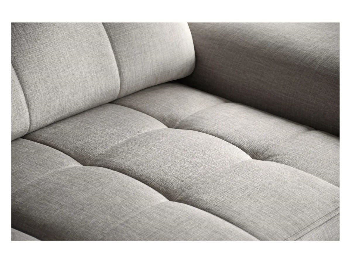 Ariado right-hand corner sofa, extendable, with compartment and adjustable backrest, beige velvet