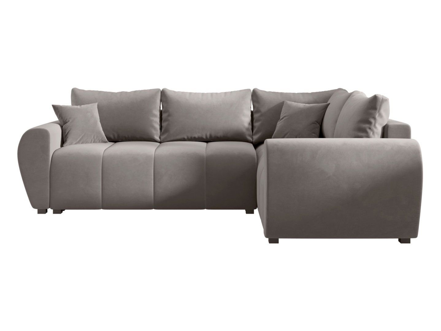 Molisa right corner sofa, extendable with storage box, velvet gray - Image 2