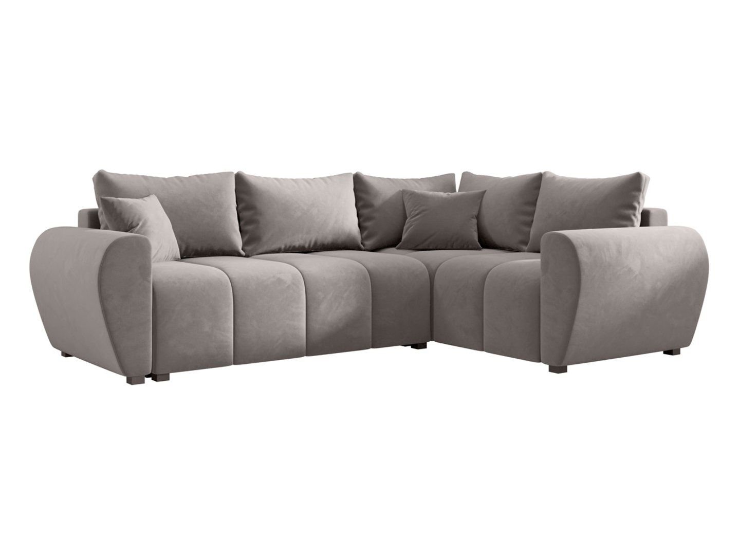 Molisa right corner sofa, extendable with storage box, velvet gray - Image 5